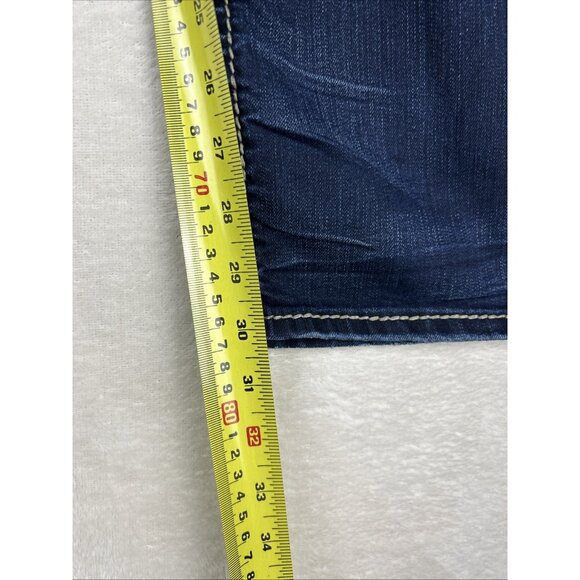 Silver Tuesday Women's Mid Boot Dark Wash Blue Jeans Tag Sz 32w/31L Low Rise - Picture 6 of 10